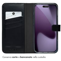 Selencia Cover a libro in vera pelle Apple iPhone 17 Pro Max - Nero