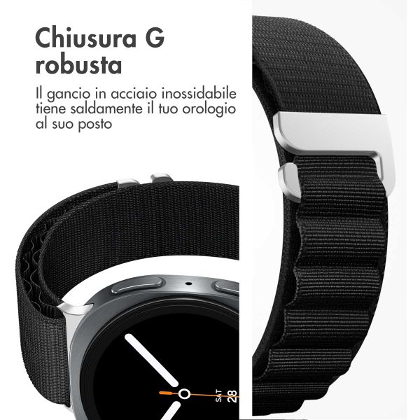 imoshion Cinturino in nylon Alpine Samsung Galaxy Watch 8 (40/44mm) / Classic (46mm) - Nero