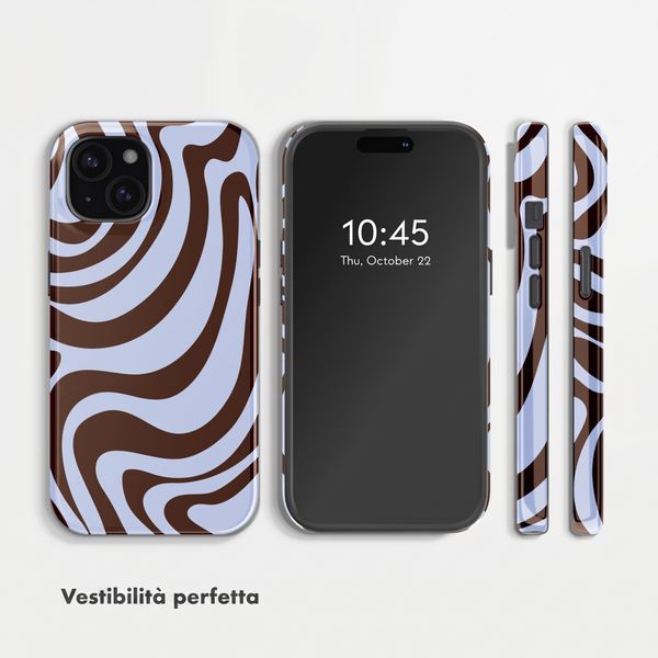 Selencia Cover posteriore Vivid con MagSafe Apple iPhone 15 - Dream Swirl Chocolate