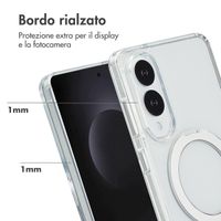 Accezz Cover con anello e supporto con MagSafe Samsung Galaxy S25 Edge - Trasparente