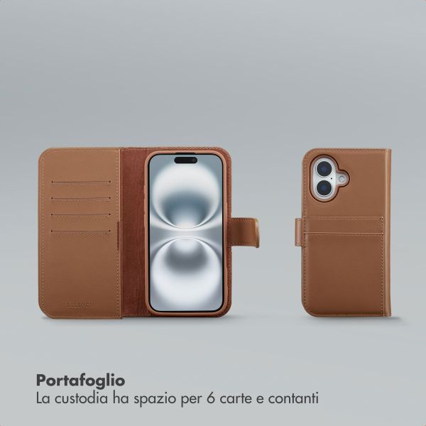 Selencia Libreria rimovibile Olyn con MagSafe Apple iPhone 16 - Marrone