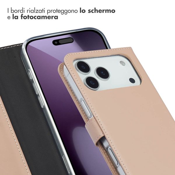 Selencia Cover a libro in vera pelle Apple iPhone 17 Pro Max - Dusty Pink
