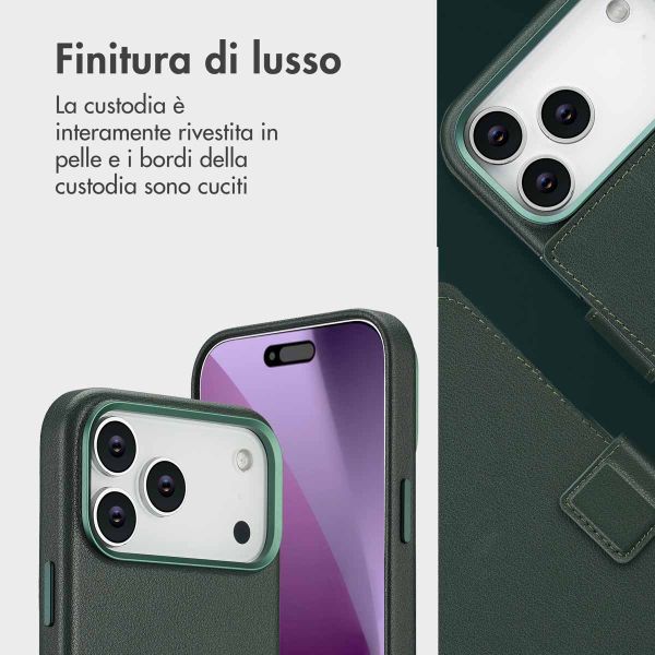 Accezz Cover in pelle 2 in 1 con MagSafe Apple iPhone 17 Pro Max - Cedar Green