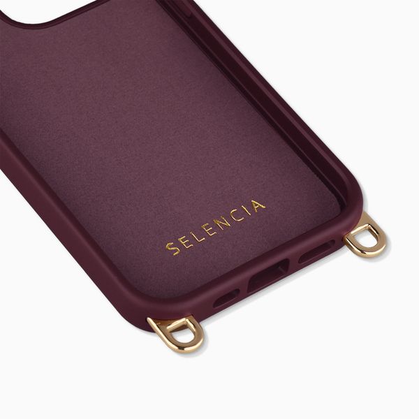 Selencia Cover posteriore Rivièra con MagSafe con ganci rimovibili Apple iPhone 14 Pro - Bold Burgundy