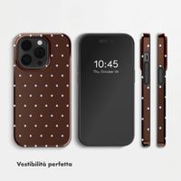 Selencia Cover Posteriore Vivid Apple iPhone 14 Pro - Happy Dots Chocolate