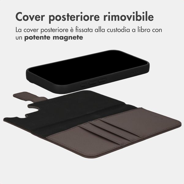 imoshion Cover a libro di lusso 2-in-1 rimovibile Apple iPhone 16 - Marrone
