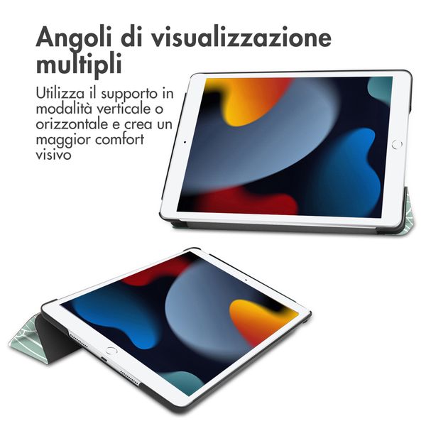 imoshion Cover Trifold Design Apple iPad 9 (2021) 10.2 pollici / iPad 8 (2020) 10.2 pollici / iPad 7 (2019) 10.2 pollici - Botanica