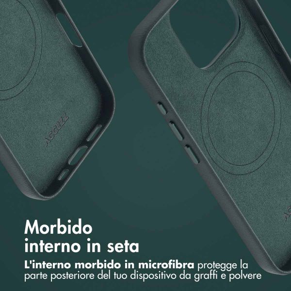 Accezz Cover in Pelle con MagSafe Apple iPhone 16 Pro - Cedar Green