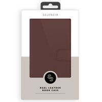 Selencia Cover a libro in vera pelle Samsung Galaxy S24 - Marrone scuro