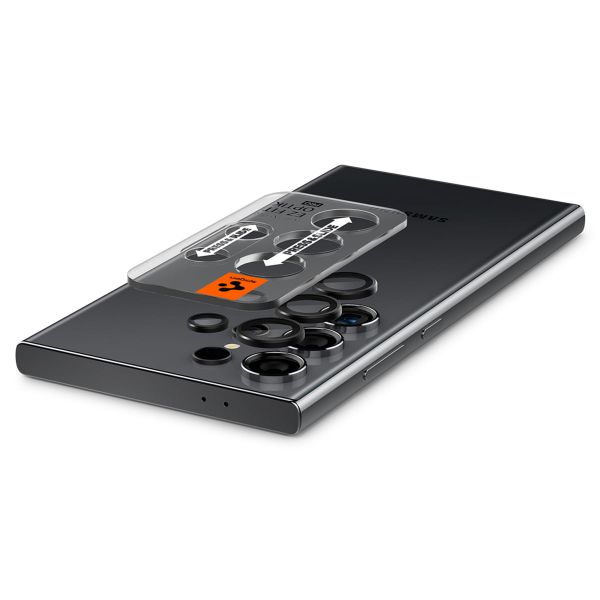 Spigen Optik Pro EZ Fit Lens Protector - Protezione lente fotocamera (confezione da 2) per Samsung Galaxy S24 Ultra - Nero