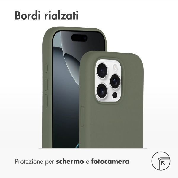 Accezz Cover in silicone liquido con MagSafe Apple iPhone 16 Pro - Cooper Green
