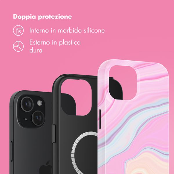 Selencia Cover posteriore Vivid con MagSafe Apple iPhone 15 - Pastel Lipstick Marble