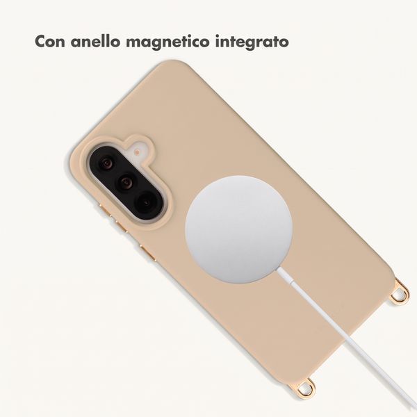 Selencia Cover posteriore Rivièra con MagSafe con ganci rimovibili Samsung Galaxy A36 / A56 - Milky Latte