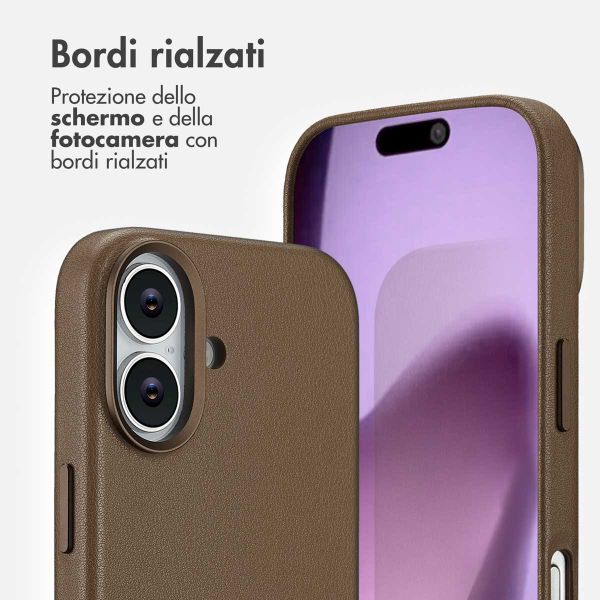 Accezz Cover in Pelle con MagSafe Apple iPhone 17 - Marrone caffè