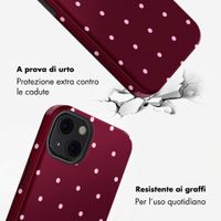 Selencia Cover posteriore Vivid con MagSafe Apple iPhone 13 - Happy Dots Burgundy