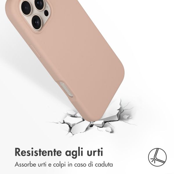 Accezz Cover in silicone liquido con MagSafe Apple iPhone 16 Pro Max - Rosa