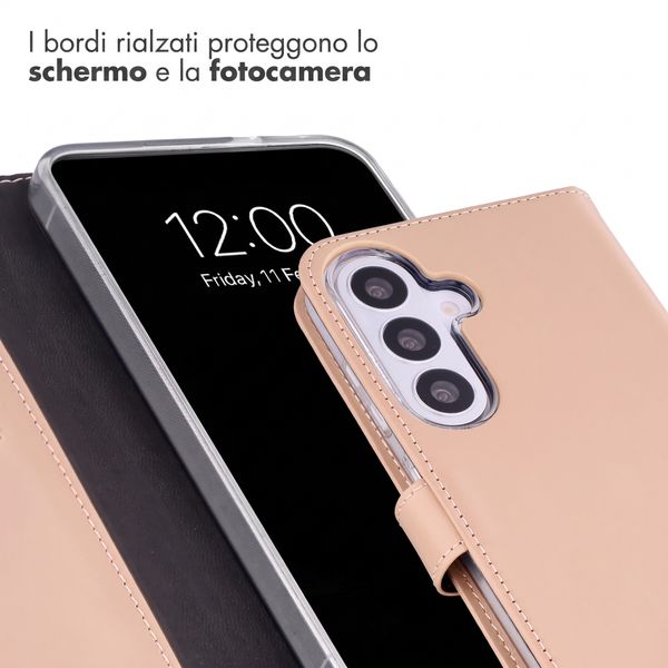 Selencia Cover a libro in vera pelle Samsung Galaxy S26 FE - Dusty Pink