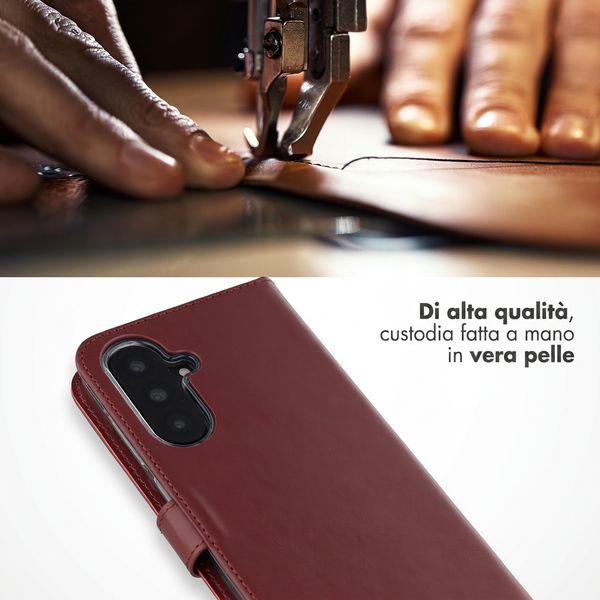 Selencia Cover a libro in vera pelle Samsung Galaxy A37 (5G) - Burgundy