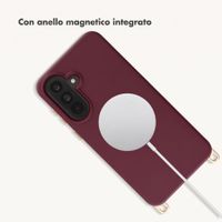 Selencia Cover posteriore Rivièra con MagSafe con ganci rimovibili Samsung Galaxy A36 / A56 - Bold Burgundy