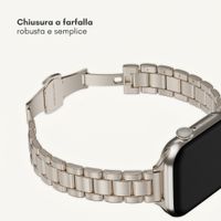 Selencia Cinturino sottile in acciaio a maglie Apple Watch | 38/40/41/42 mm - Luce stellare