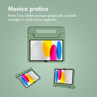 imoshion Cover Posteriore Kidsproof con Maniglia Apple iPad 11 (2025) 11 pollici A16 / iPad 10 (2022) 10.9 pollici - Olive Green