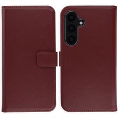 Selencia Cover a libro in vera pelle Samsung Galaxy S25 - Burgundy