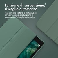 Accezz Cover a libro in silicone Smart Apple iPad 11 (2025) 11 pollici A16 / iPad 10 (2022) 10.9 pollici - Verde scuro