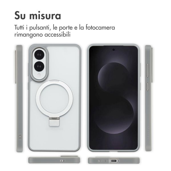 Accezz Cover con anello e supporto con MagSafe Samsung Galaxy S25 Edge - Grigio