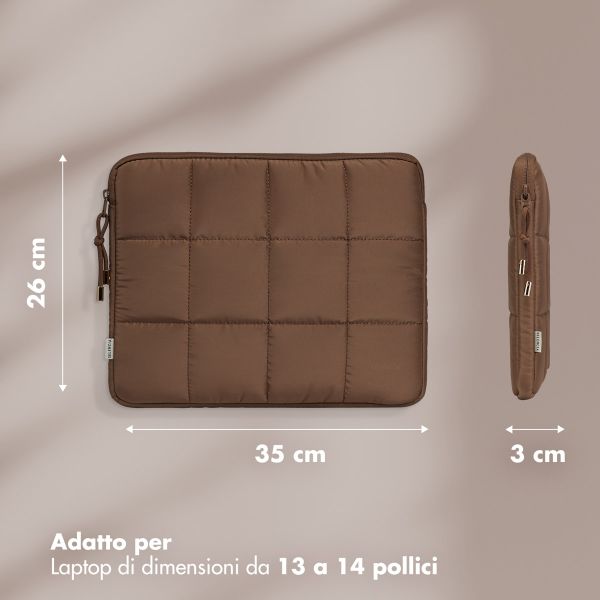 Selencia Cover Puffy per laptop 13-14 pollici - Laptopsleeve - Mocha Brown