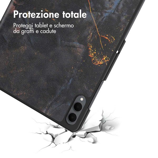 imoshion Cover Trifold Design Samsung Galaxy Tab S11 Ultra - Black Marble