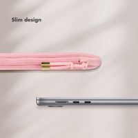 Selencia Cover per laptop in velluto a coste 13-14 pollici - Sleeve per laptop - Soft Blush