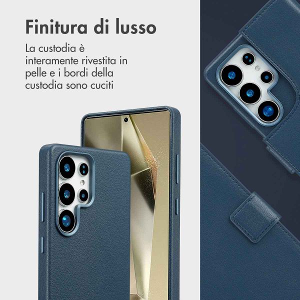 Accezz Cover in pelle 2 in 1 con MagSafe Samsung Galaxy S25 Ultra - Nightfall Blue