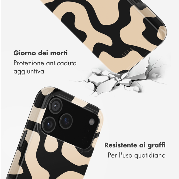 Selencia Cover posteriore Vivid con MagSafe Apple iPhone 17 Pro - Art Wave Black