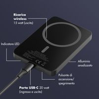 Selencia Vivid Powerbank 5.000 mAh - MagSafe e Qi - Nero / Chic Marble Black