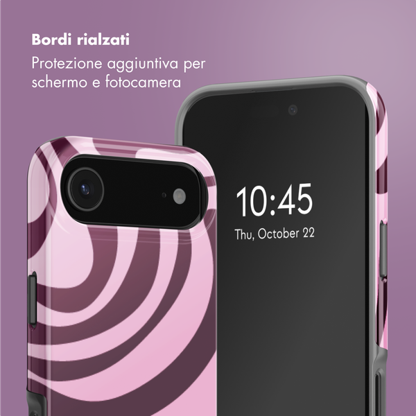 Selencia Cover posteriore Vivid con MagSafe Apple iPhone Air - Wavy Swirl Pink Plum