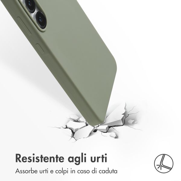 Accezz Cover in silicone liquido con MagSafe Samsung Galaxy S25 FE - Cooper Green