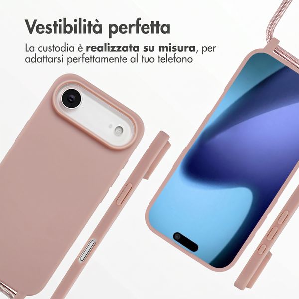 imoshion Cover in Silicone con Cordino Apple iPhone Air - Sand Pink