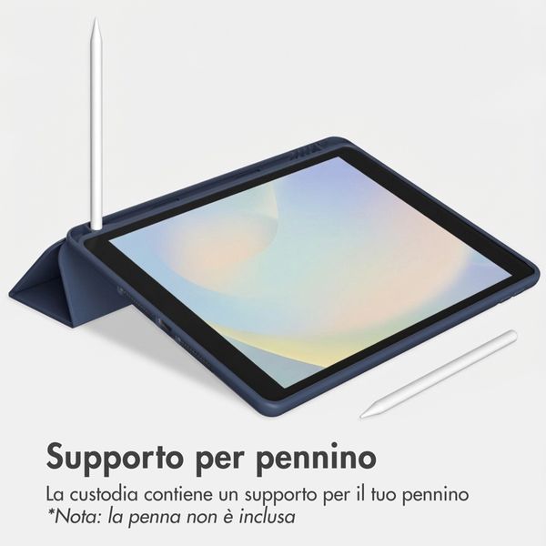 Accezz Cover a libro in silicone Smart Apple iPad 9 (2021) 10.2 pollici / iPad 8 (2020) 10.2 pollici / iPad 7 (2019) 10.2 pollici - Blu scuro