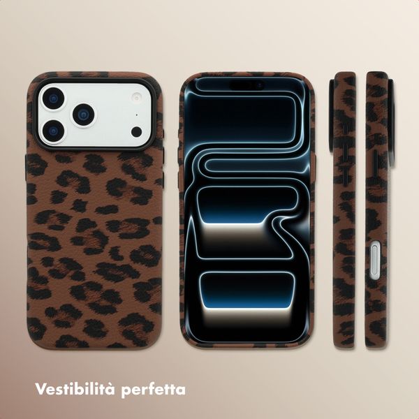 Selencia Cover Sabi Stampa pantera con MagSafe Apple iPhone 17 Pro Max - Mocha Brown