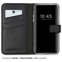 Selencia Cover a libro in vera pelle Apple iPhone 11 - Nero