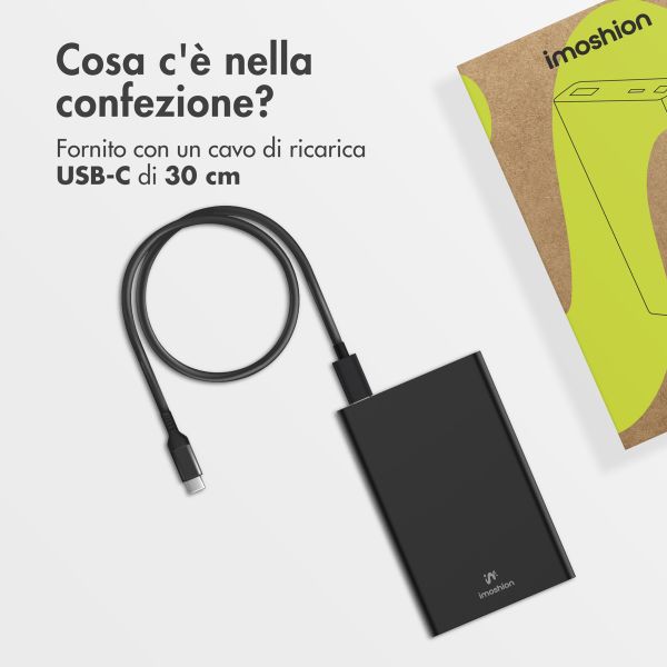 imoshion Powerbank Ultra Series in alluminio da 10.000 mAh – Quick Charge e Power Delivery – Nero