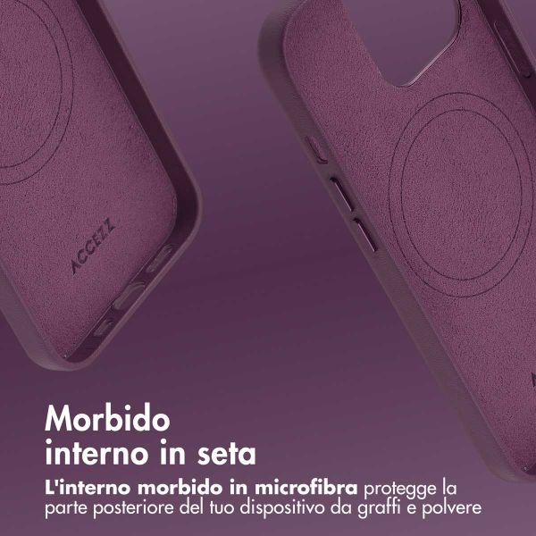 Accezz Cover in Pelle con MagSafe Apple iPhone 13 Pro - Heath Purple