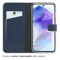 Selencia Cover a libro in vera pelle Samsung Galaxy A26 - Blu
