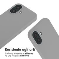imoshion Cover in Silicone con Cordino Apple iPhone 16 - Grigio chiaro