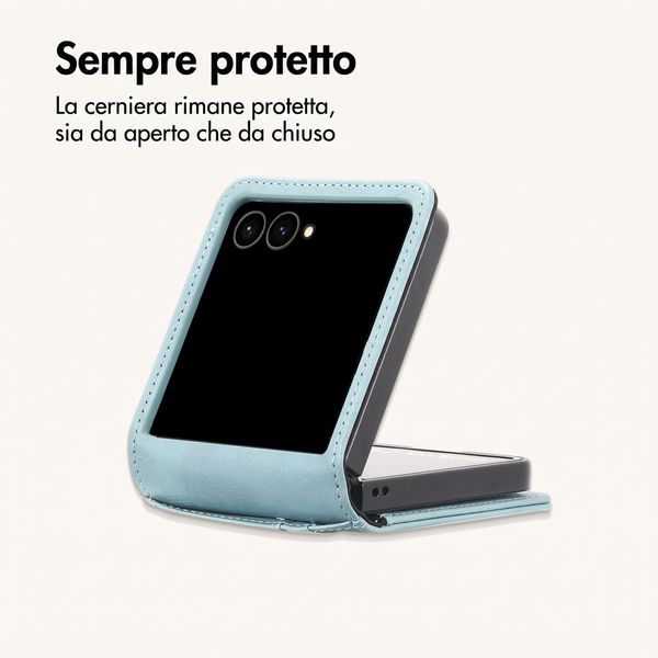 imoshion Cover a libro di Lusso Samsung Galaxy Z Flip 8 - Azzurro