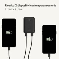 imoshion Powerbank compatta da 10.000 mAh – Powerbank piccola – Quick Charge e Power Delivery – Nero