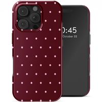 Selencia Vivid Backcover met MagSafe Apple iPhone 16 Pro Max - Happy Dots Burgundy