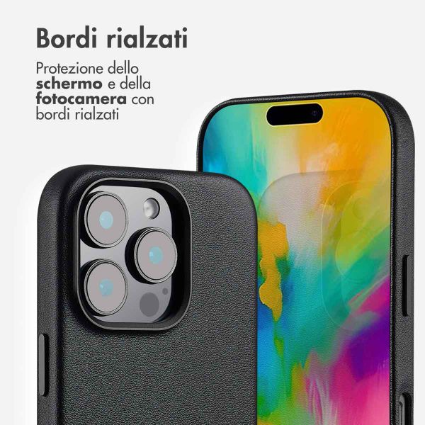 Accezz Cover in Pelle con MagSafe Apple iPhone 16 Pro - Onyx Black