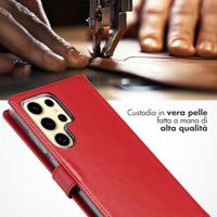 Selencia Cover a libro in vera pelle Samsung Galaxy S25 Ultra - Rosso