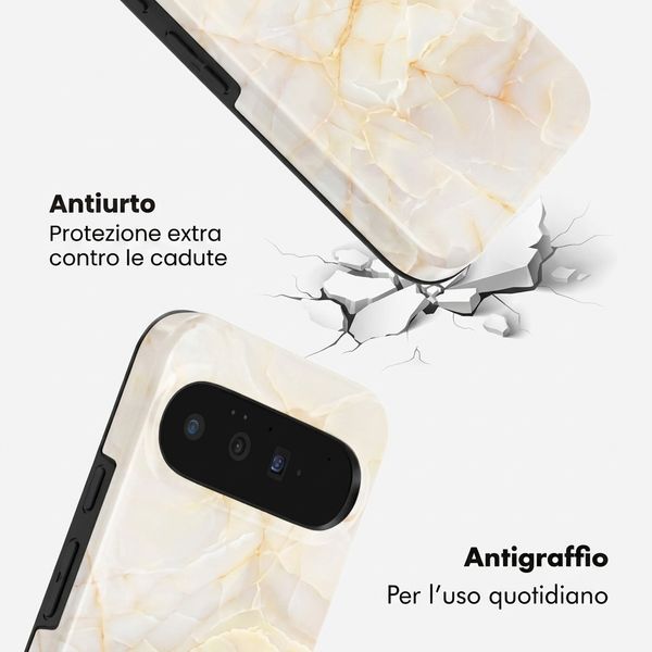 Selencia Cover posteriore Vivid con MagSafe Google Pixel 11 - Golden Beige Marble